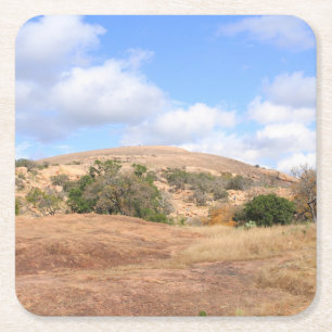 Texas Hill Country Enchanted Rock State Park Square Paper Coaster