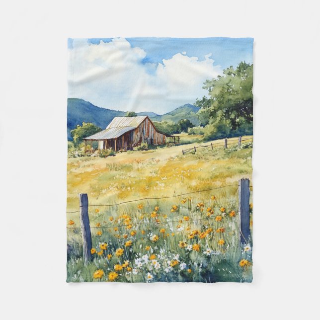 Texas Hill Country Fleece Blanket (Front)