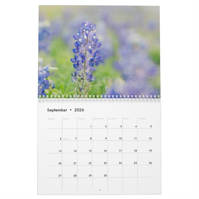 Texas Hill Country Photo Home Decor  Calendar (Sep 2026)
