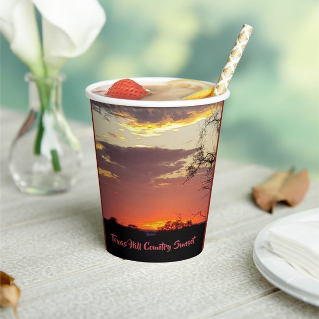 Texas Hill Country Sunset Paper cup (Insitu)