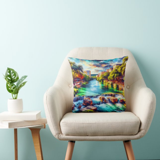 “Texas Hill Country: Tranquil River" Cushion (Chair)