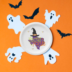 Texas Hocus Pocus Halloween Paper Plate