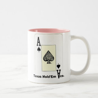 Texas Hold'Em Ace w Front Back Print Ace Design Two-Tone Coffee Mug