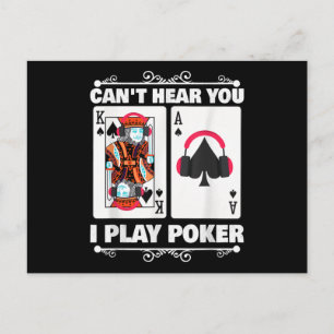 Texas Holdem Poker Cant Hear You I Play Poker Holiday Postcard