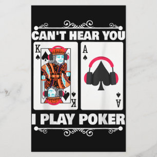Texas Holdem Poker Cant Hear You I Play Poker Stationery