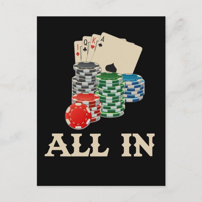 Texas Hold'Em Poker Player Casino Gambler Postcard (Front)