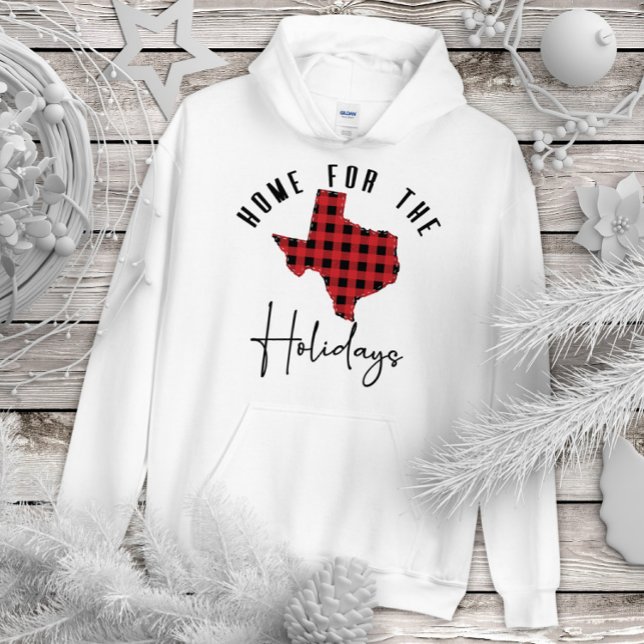Texas Holiday Buffalo Plaid Home State Hoodie (Creator Uploaded)