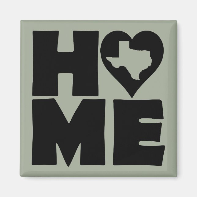 Texas Home Heart State Fridge Magnet (Front)
