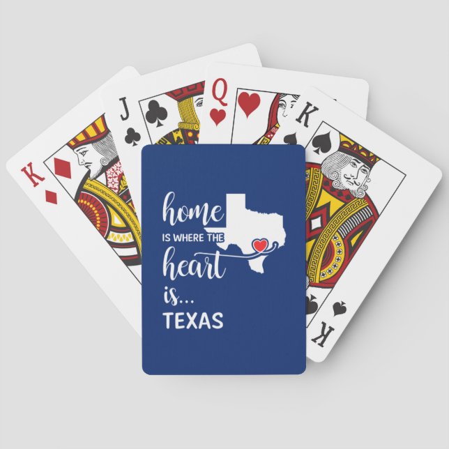 Texas home is where the heart is playing cards (Back)