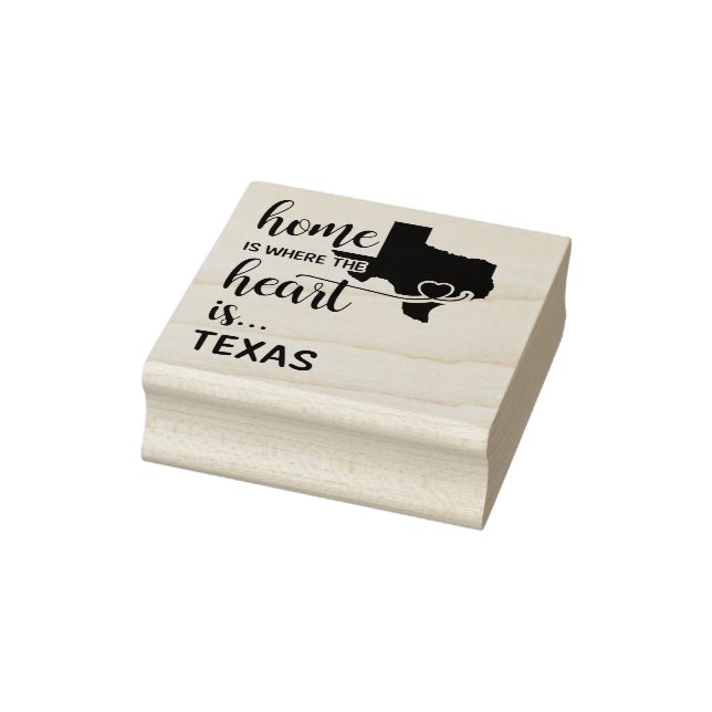 Texas home is where the heart is rubber stamp (Stamp)