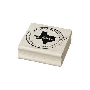 Texas Home Map Logo Rubber Stamp