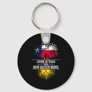 Texas Home New Mexico Roots State Tree Flag Love G Key Ring