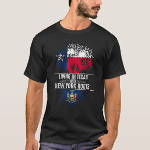 Texas Home New York Roots State Tree Flag Love Gif T-Shirt