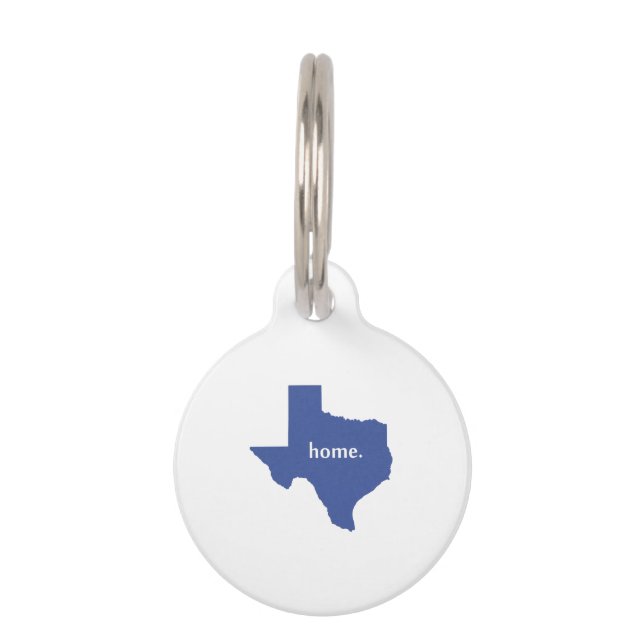 Texas home silhouette state map pet tag (Front)
