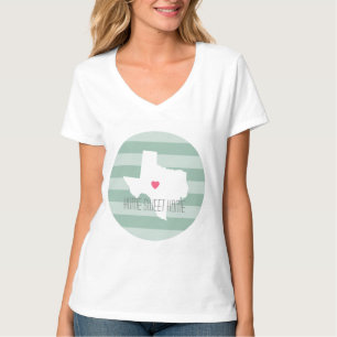Texas Home State Love with Custom Heart T-Shirt