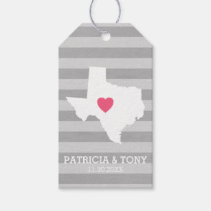 Texas Home State Love with Optional Custom Heart Gift Tags