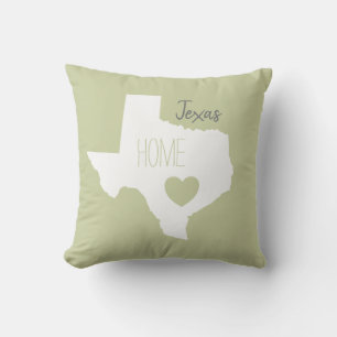 Texas home state map love heart cushion