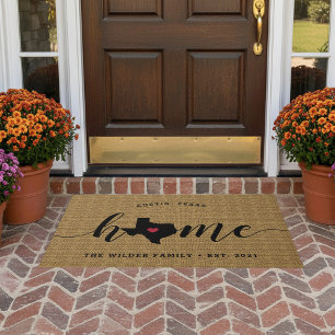 Texas Home State Personalised Doormat