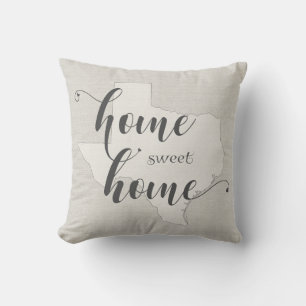Texas - Home Sweet Home burlap-look Cushion