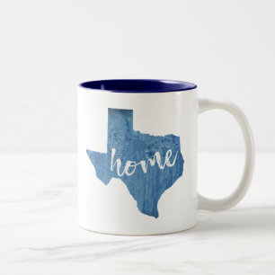 Texas Home Wood Grain Two-Tone Coffee Mug
