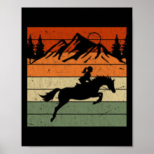 Texas Horse Riding Cowgirl Retro Rider Ranch Poster