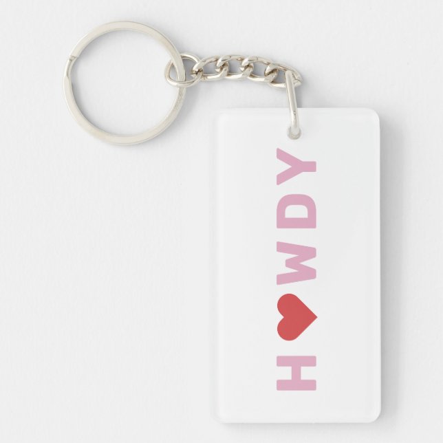 Texas Howdy Heart  Key Ring (Front)