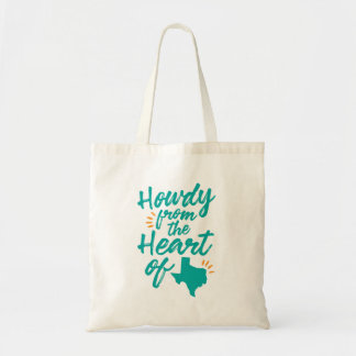 Texas Howdy Tote Bag, Turquoise Bag
