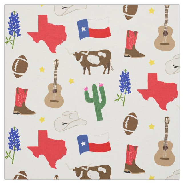 Texas Icons Fabric (Swatch)