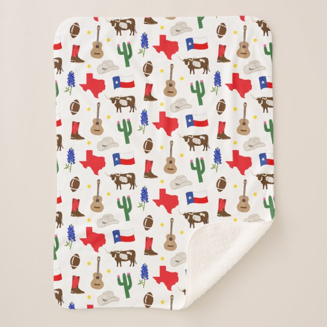 Texas Icons  Sherpa Blanket (Front)