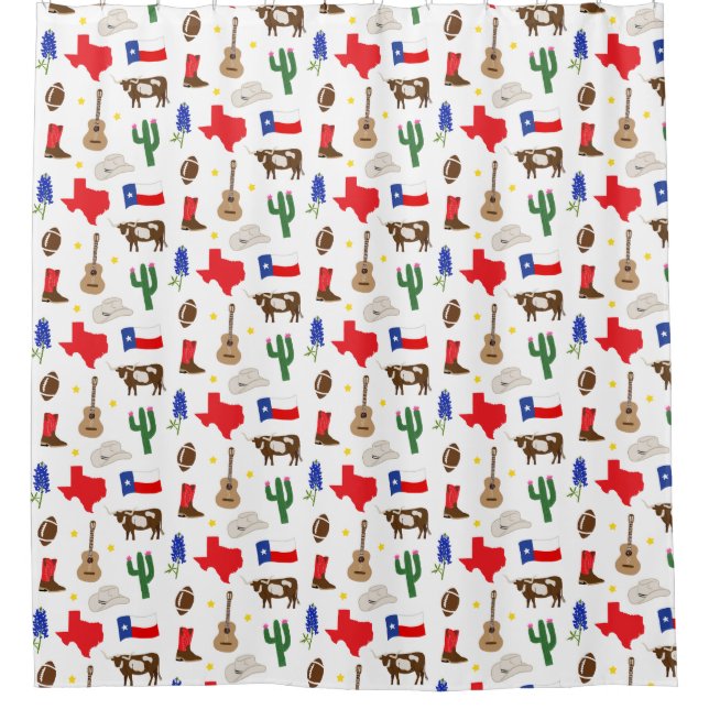 Texas Icons Shower Curtain (Front)