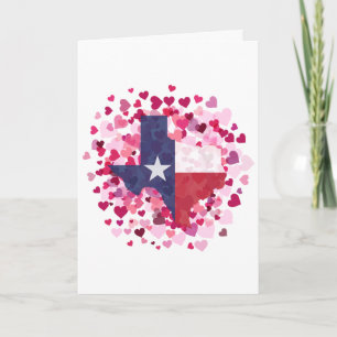 Texas in a Field of Hearts - Valentine's Day Holiday Card