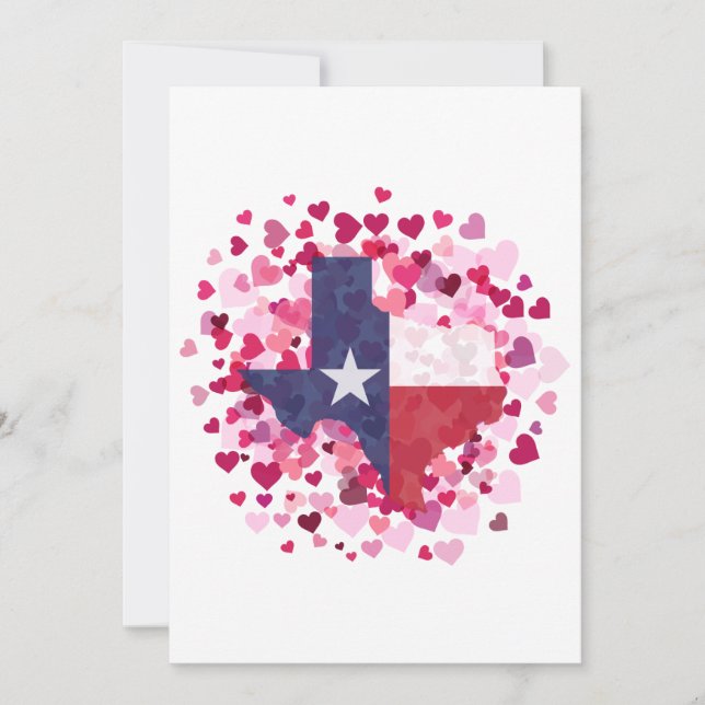 Texas in a Field of Hearts - Valentine's Day Holiday Card (Front)