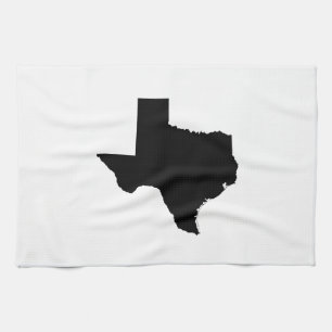 Texas in Black and White Tea Towel