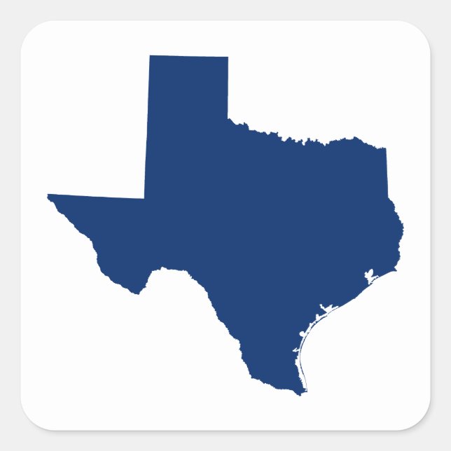 Texas in Blue Square Sticker (Front)