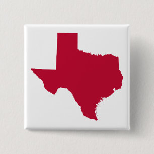 Texas in Red 15 Cm Square Badge