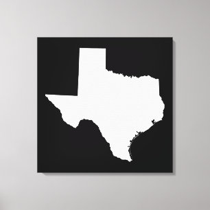 Texas in White and Black Canvas Print