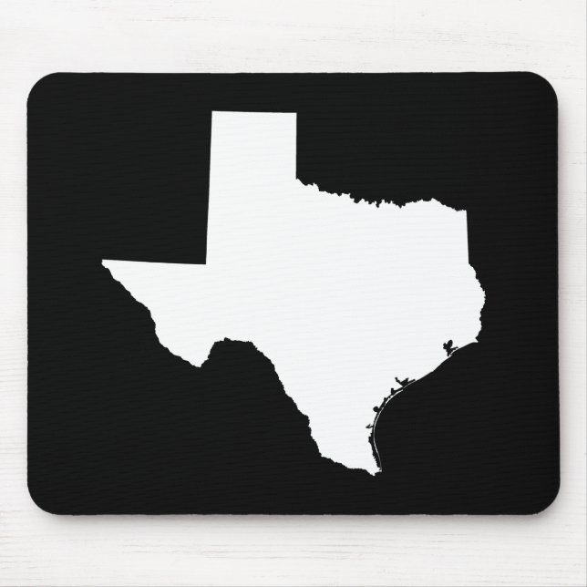 Texas in White and Black Mouse Mat (Front)