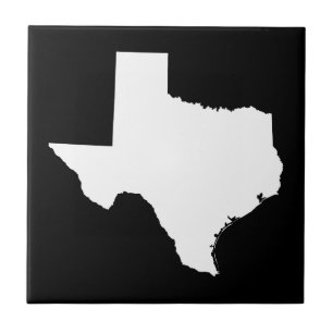 Texas in White and Black Tile