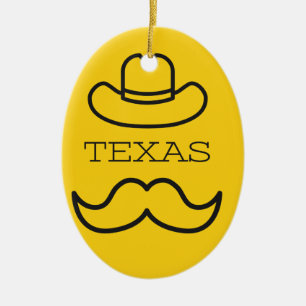 Texas in Yellow 2 Ceramic Tree Decoration