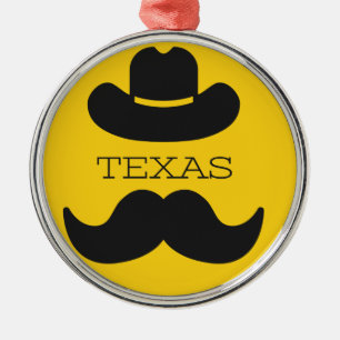 Texas in yellow metal tree decoration