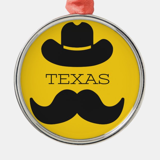 Texas in yellow metal tree decoration (Front)