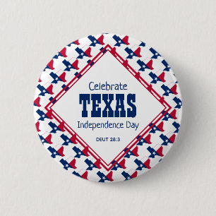TEXAS INDEPENDENCE DAY Christian 6 Cm Round Badge