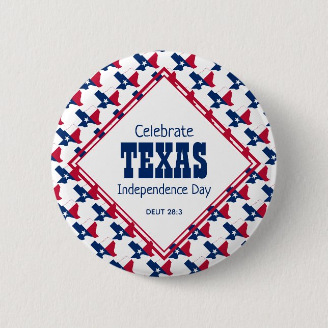 TEXAS INDEPENDENCE DAY Christian 6 Cm Round Badge (Front)
