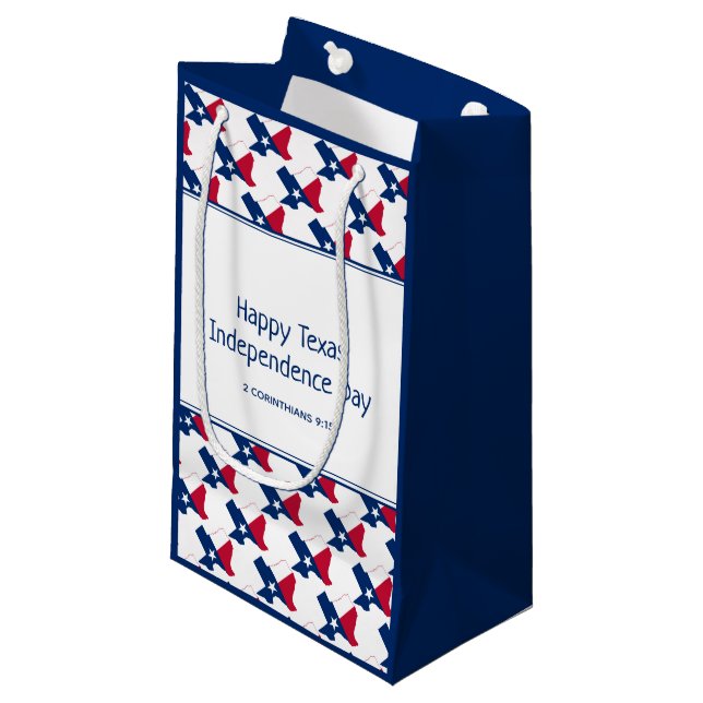 TEXAS INDEPENDENCE DAY Christian Celebration Small Gift Bag (Front Angled)