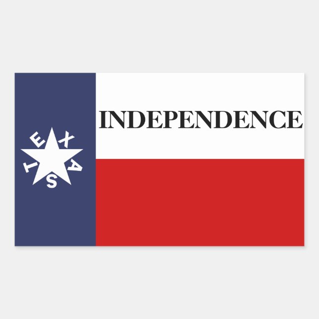 Texas Independence Lone Star Flag Rectangular Sticker (Front)