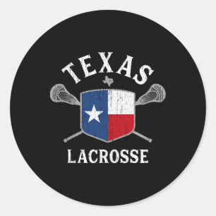 Texas Lacrosse T Shirt - Vintage Retro Lax State F Classic Round Sticker