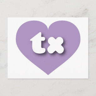 Texas lavender heart - I love tx Postcard