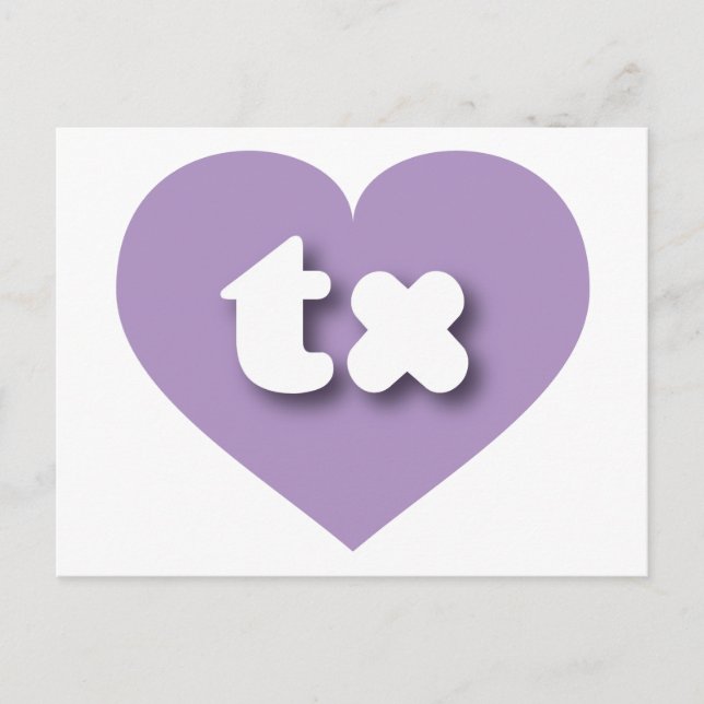 Texas lavender heart - I love tx Postcard (Front)