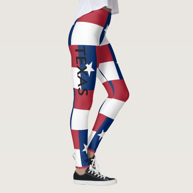 TEXAS Leggings Red White Blue Running Yoga Pants (Right)