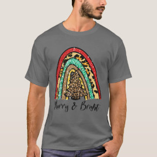 Texas Leopard Plaid Christmas Tree Rainbow Merry A T-Shirt